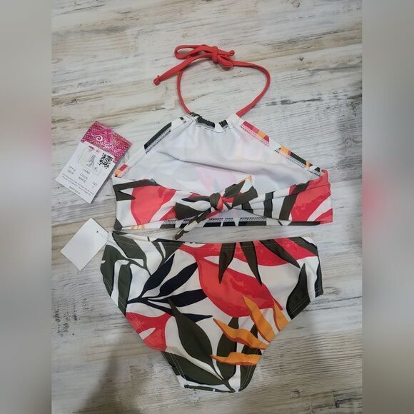 KANU SURF Girls' Mahina UPF 50+ Sport Halter Bikini 2-Piece Swimsuit NWT size 7 - Picture 2 of 2